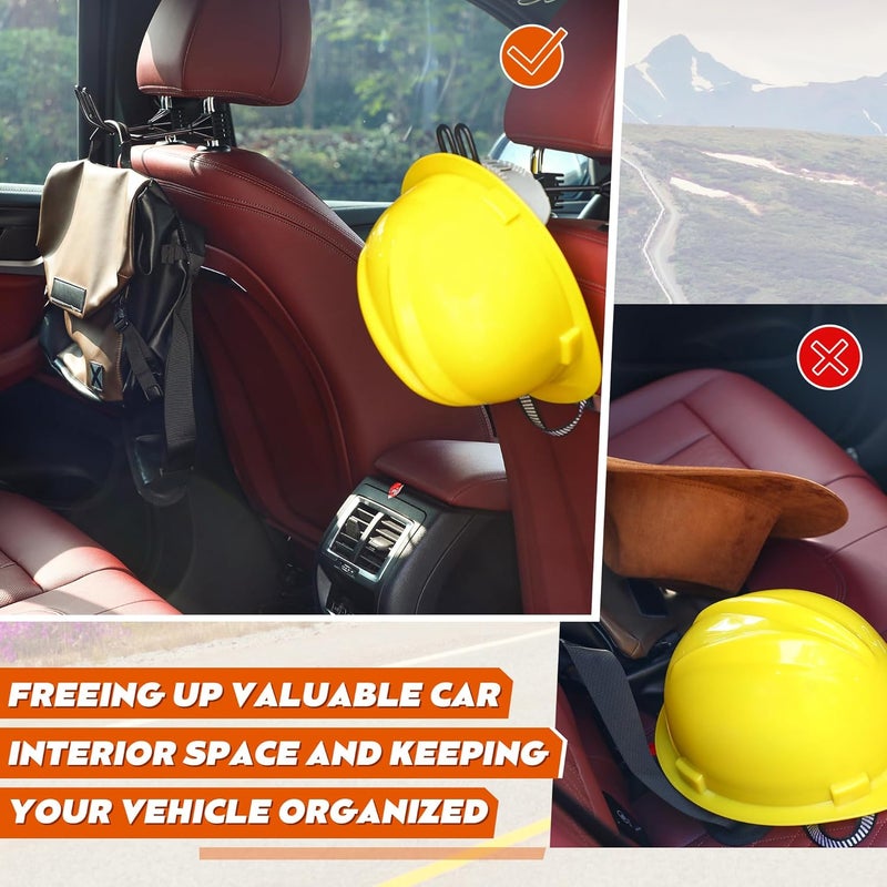 Feekoon 1 Pcs Hard Hat Holder for Truck, Hard Hat Accessories for Truck SUV Car Seat to Keep Cap Shape, Car Seat Back Organizers for Clothes Cowboy Caps (Black) - Image 4